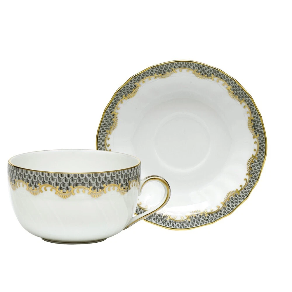 Herend Fishnet Cup and Saucer