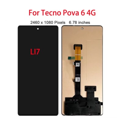 6.78'' Original AMOLED For Tecno Pova 6 4G LI7 LCD Display Touch Screen Digitizer