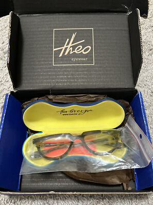 Theo - Mille + 85 - Green Yellow Ecail Glasses With Case - NEW | eBay