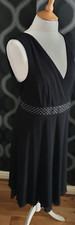 NEXT Black Crossover Evening Dress With Silver Beading Detail Size 18