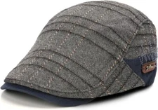 M MOACC Men Newsboy Caps Cotton Buckle Adjustable One Size, Hat-a2-dark Grey 