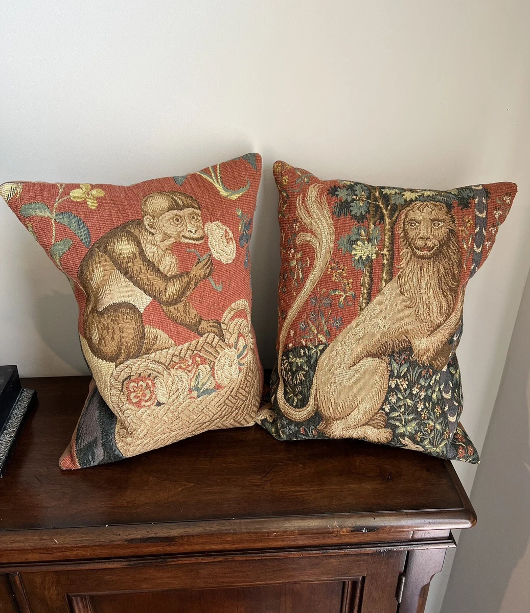 Vintage top tapestry pillows