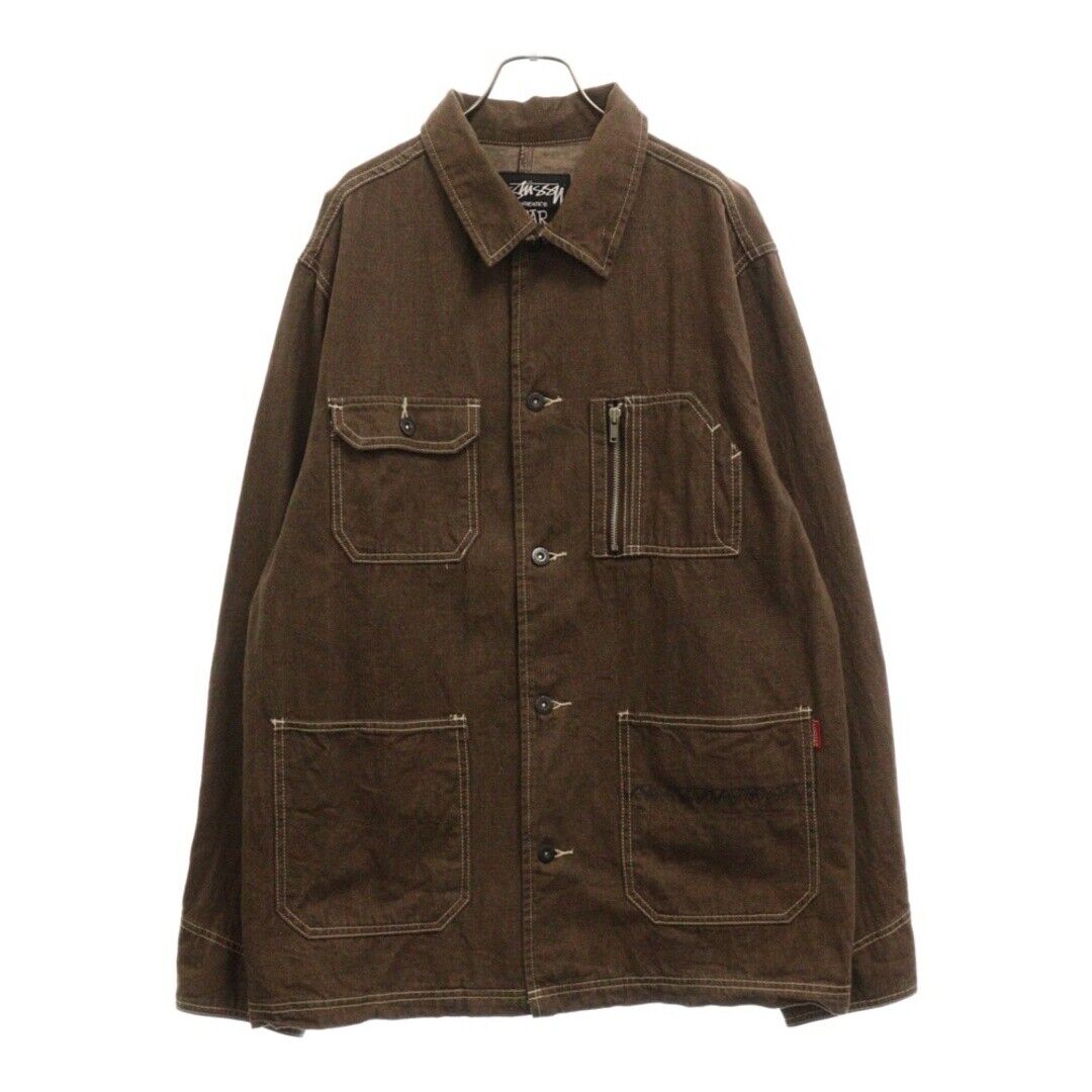 Stussy 00s Coverall Cohre Jacket Cotton Brown Men's L Size Stussy 00s Coverall Cohre Jacket Cotton Brown Men's L Size