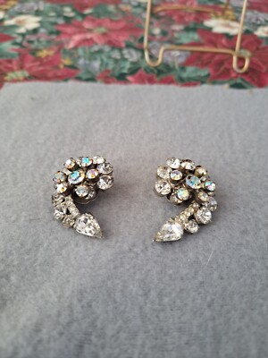 Earring Vintage Rhinestone & Pearl Your Choice 