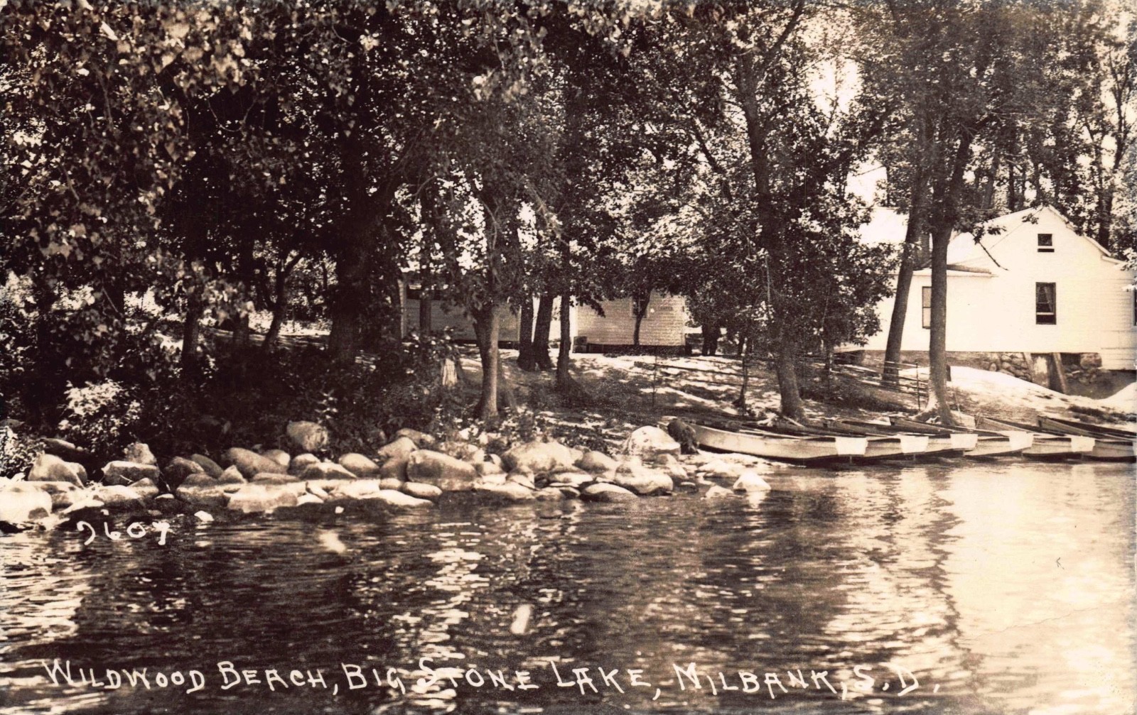 Real Photo Postcard Wildwood Beach, Big Stone Lake, Milbank, South