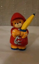 Vtg HTF Enesco Lucy  Me Bear In Rain Coat 1994 Very Rare Glossy Finish.