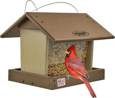 Poly Hanging Hopper Bird Feeder, Large Hanging Bird Feeder for Outside, Outdoors