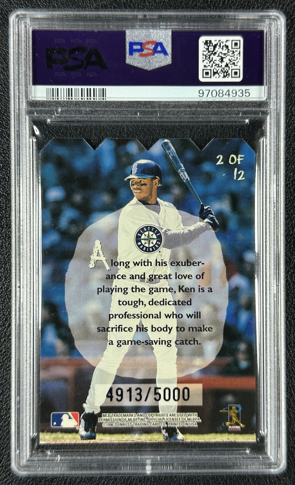 KEN GRIFFEY JR. PSA 10 1997 LEAF #2 KNOTHOLE KNOT-HOLE GANG 4913/5000 MARINERS view 2