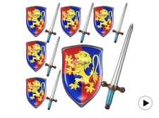 Poen 10 Pcs Inflatable Sword and Shield Knight Party Favors Set Blow up Medieval