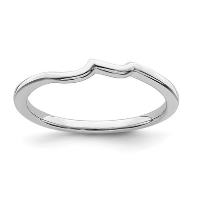 10k White Gold Contoured Fancy Wedding Band Ring Size 7