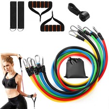 Resistance Bands Set 11 Pcs Workout Exercise Tubes Up To 100 Lbs Home Gym US