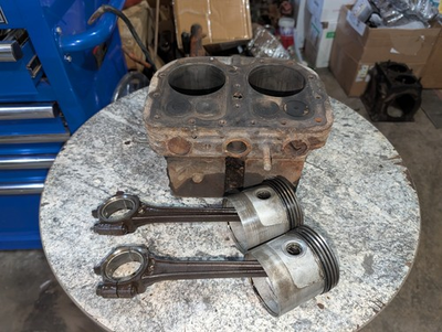 #ad #ad Wisconsin TF Engine Jug 2 CYLINDER amp; VALVES Pistons Rods Nice 3 1 4quot; Bore $150.40