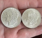 2 COIN LOT! Morgan Silver Dollars ~ 1884 O + 1889 P from Roll in Safe