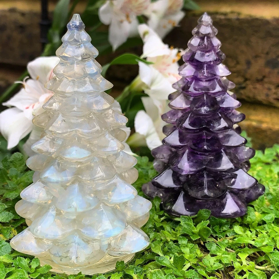 Amethyst Crystal Christmas Tree Xmas Home Decor Natural Purple Stone Decoration - Image 4 of 4