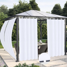 Waterproof Outdoor Curtains for Patio - Windproof Tab Top Gazebo Curtain Panels
