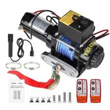12V 4500LB Electric Winch Twin Steel Rope Wireless Remote Workshop Trailer ATV