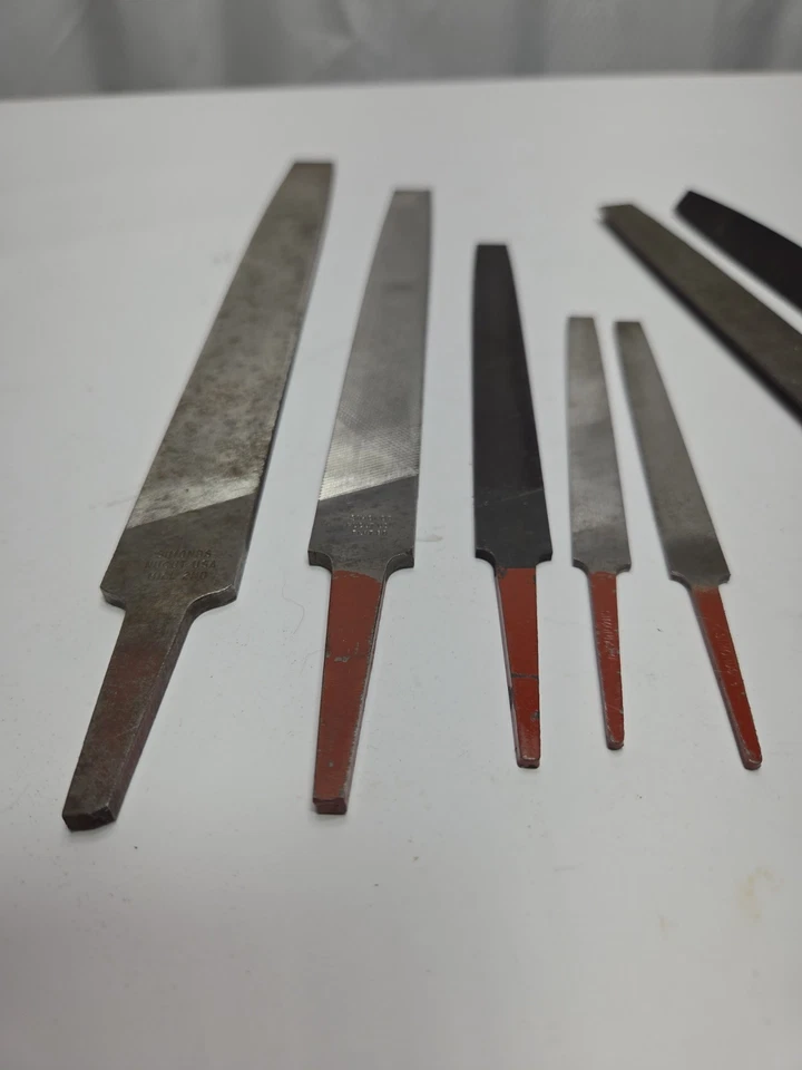 Vtg 7 Simonds Bastard Files USA Made Multi-Kut, Mill, Flat, Round - Image 2 of 4