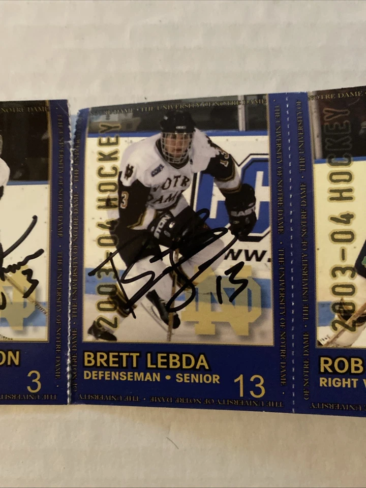 Vintage 2003-04 Notre Dame Fighting Irish Hockey Cards Signed Seniors Globe - Image 3 of 4