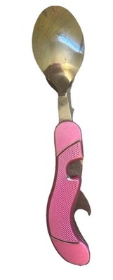 Columbia Multi Use Camping Utensils And Knife Gadget - Metallic Pink And Silver