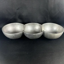 BON CHEF Asian Fusion Condiment Bowl w/ 3 Compartments 16" Aluminum