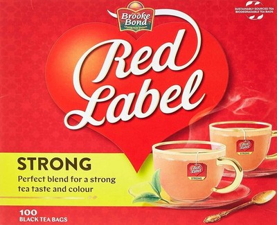 Brooke Bond Red Label Black Tea, 100 Teabags 200G Free Shipping World Wide