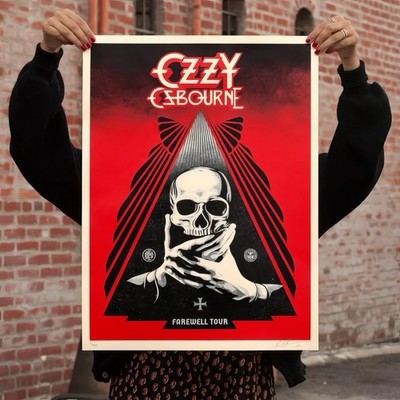 Obey Shepard Fairey Ozzy Osbourne Farewell Tour Red Poster x/450 SIGNED Sabbath