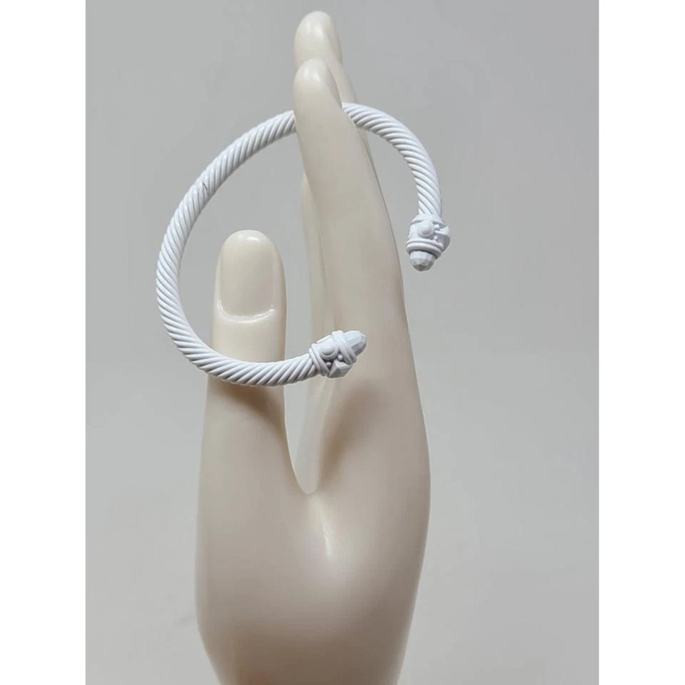 Brazalete de cable renacentista de aluminio blanco David Yurman Foto 4 de 4