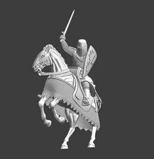 Northern Crusades Miniatures Medieval German Mounted Crusader Knight w/ Sword 3D