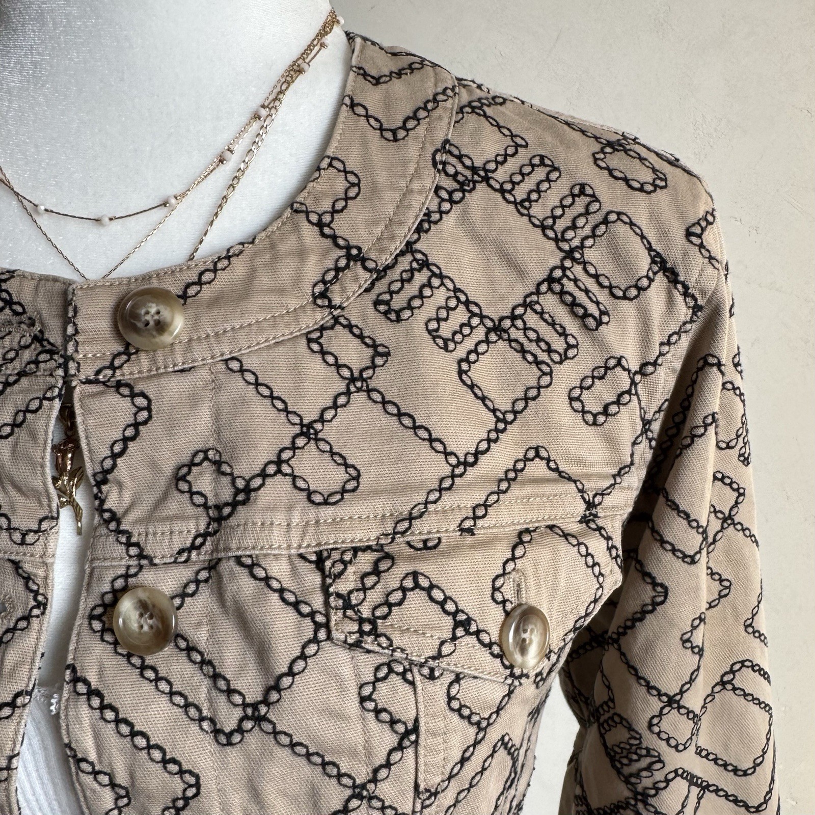 Ruby Rd. Beige and Black Patterned Utility Jacket… - image 4