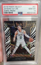 2018 Select Jayson Tatum Zebra Prizm PSA 10 Pop 11