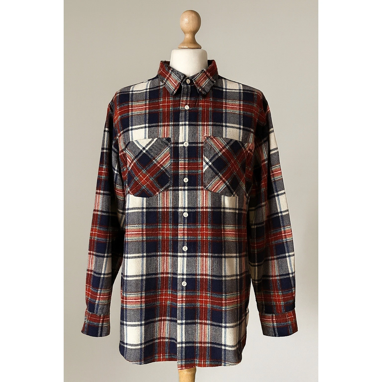 SW Casuals Flannel Shirt XLT Plaid Retro Classic Country Casual Outdoor READ