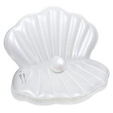  Inflatable Seashell Pool Float, Giant Clam Air-Filled Toys with Pearl Ball 