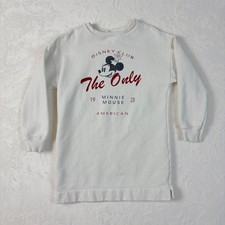 Zara Minnie Mouse Sweatshirt Dress Kids 9 Cream Excellent Disney Vintage Style