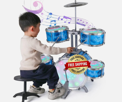 Juego De Bateria Bateria De Juguete Para Niños Ninos Bombo Tambores Regalo TOP