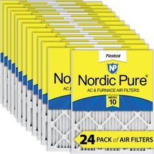 20x22x1 19 1/2x21 7/16 Pleated MERV 10 AC Furnace Filters 24 Pack