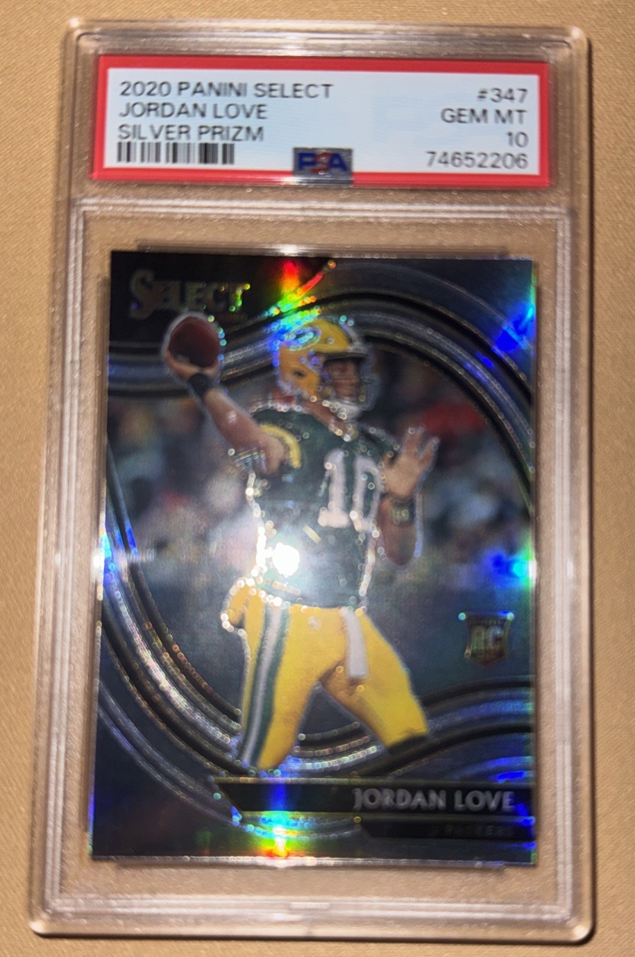 Jordan Love Panini Select #347 Silver Prizm