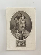 Antique 1807 Engraving of Frederick Barbarossa – Holy Roman Emperor by J. Wilkes