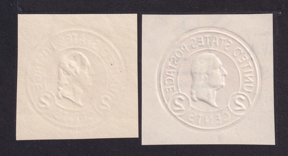 US SEW U429 2c WASH carmine USED FINE CUT TO SIZE CUT SQUARE - EBB1P01 - Image 2 of 2