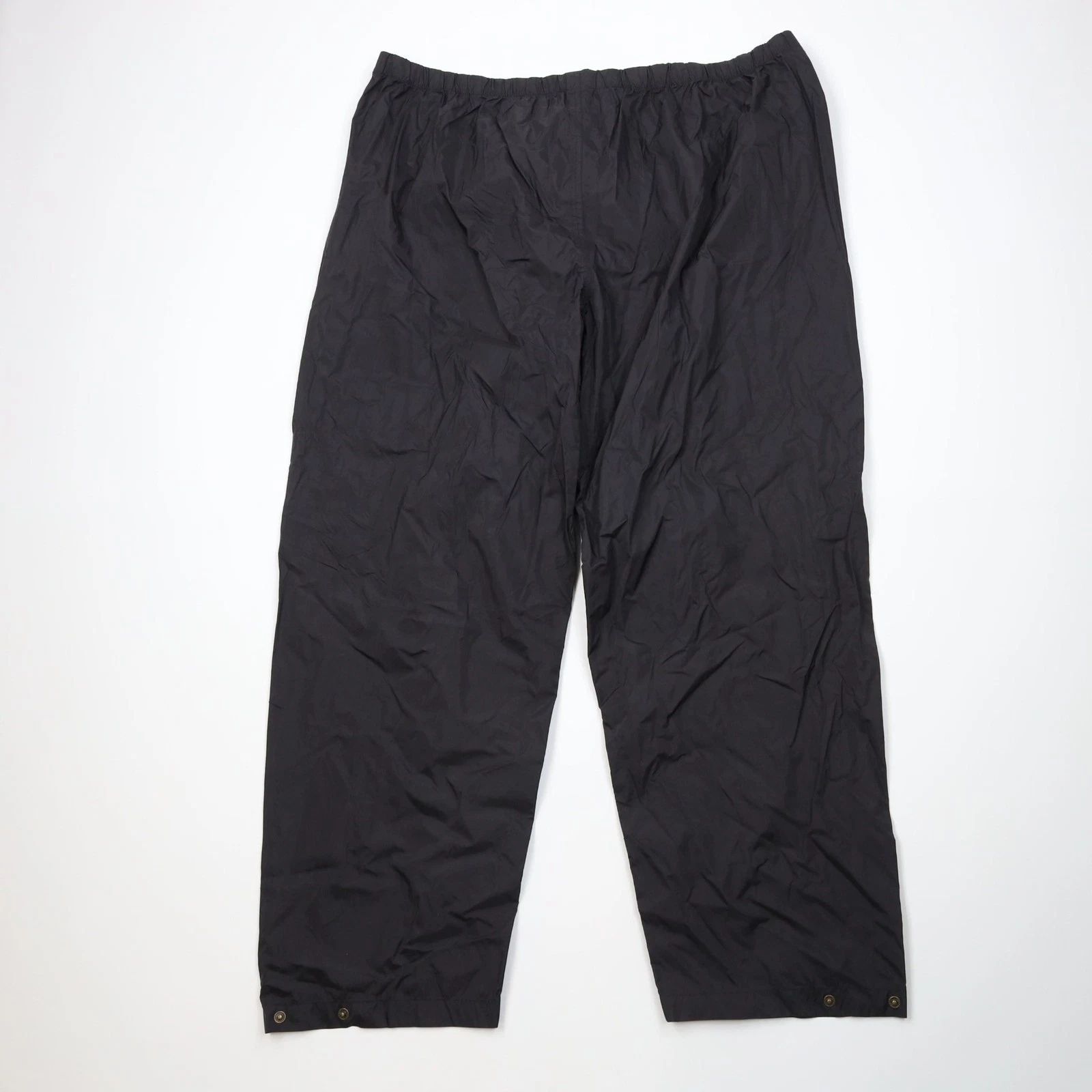 Vintage 90s Y2K Cabelas Mens 3XL Blank Wide Leg Waterproof Rain Pants Black