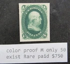 nystamps US Stamp # 63 Color Proof Mint Only 50 Exist Rare $750    A24x3888