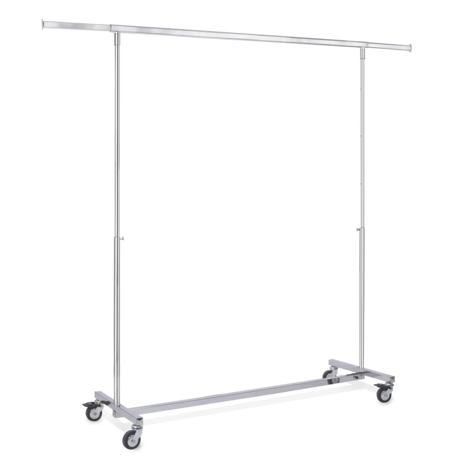 GOODSFORBUSINESS GMBH Rollständer chrom, klappbar, Kleiderständer Kleiderwagen Kleiderstange