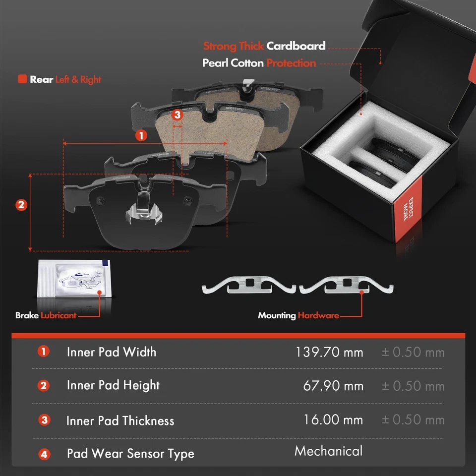 6x Rotores de freno de disco traseros y pastillas de freno de cerámica para BMW 750i 2009-2015 Alpina B7 Foto 3 de 4