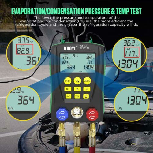Kältetechnik Digital Krümmer Messgerät Set HVAC Vakuum Temperatur Druck Tester - Bild 10 von 18