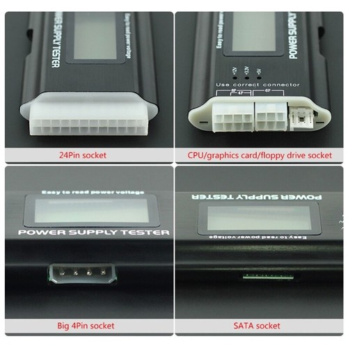 BTX ITX Desktop Power Supply LCD Tester 20 24 Pin for Computer Voltage - Afbeelding 6 van 8