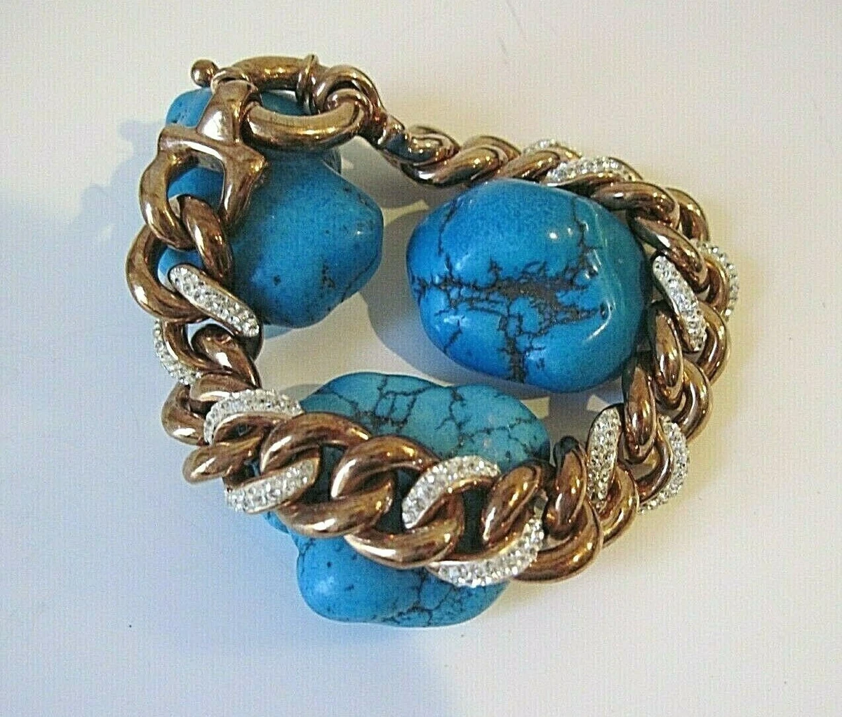 Jacmel JCM Sterling Silver 925 Curb Link Bracelet Fancy Clasp with