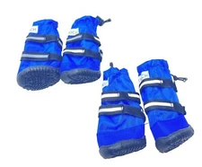 Xs Waterproof Boots/shoes For Small Dogs Xs Blue Hook & Loop Straps