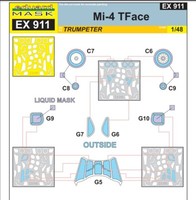 MW22 Eduard EX911 MI-4 Tface 1/48 Mask For Trumpeter