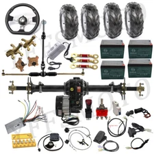 Go Kart Rear Axle Kits 48V 1000W Differential Motor Tire Wheel Hubs for ATV Quad