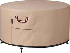 900D Heavy Duty Waterproof 48 Inch Round Fire Pit Cover with Air Vents