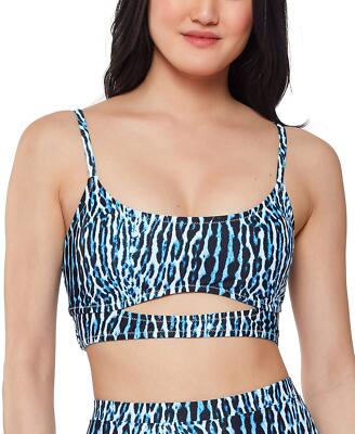 Jessica Simpson Sassy Safari  Bikini Top Peekaboo Dark Navy LG (Women's 14-16)